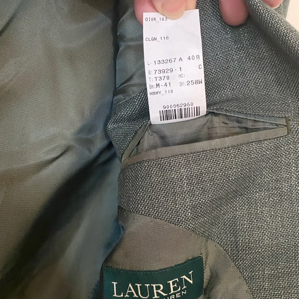 Lauren Ralph Lauren Lexington Sportcoat, Sage Basketweave, Classic Fit, Size 40R